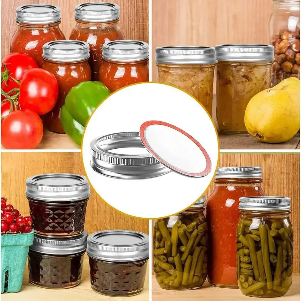 Canning Lids and Rings Set Food Grade Metal Wide Mouth for Ball Kerr Mason Jars